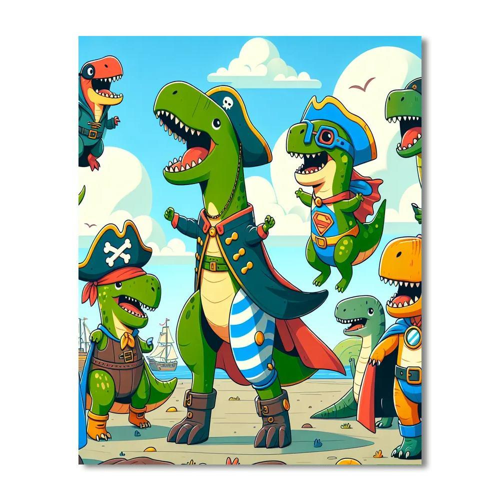 Dinosaurs In Disguise Numbered Painting Kits
