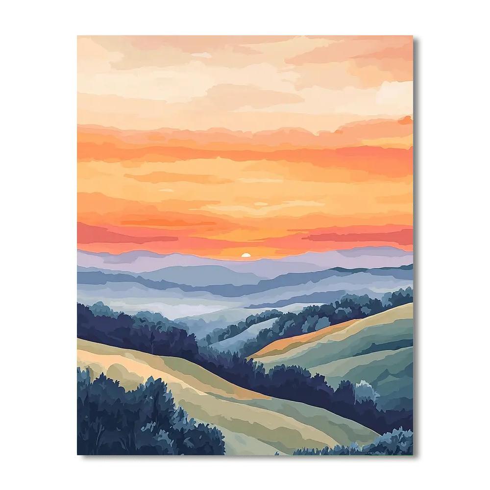 Michelangelo Inspired Serene Sunsets  Paint By Color