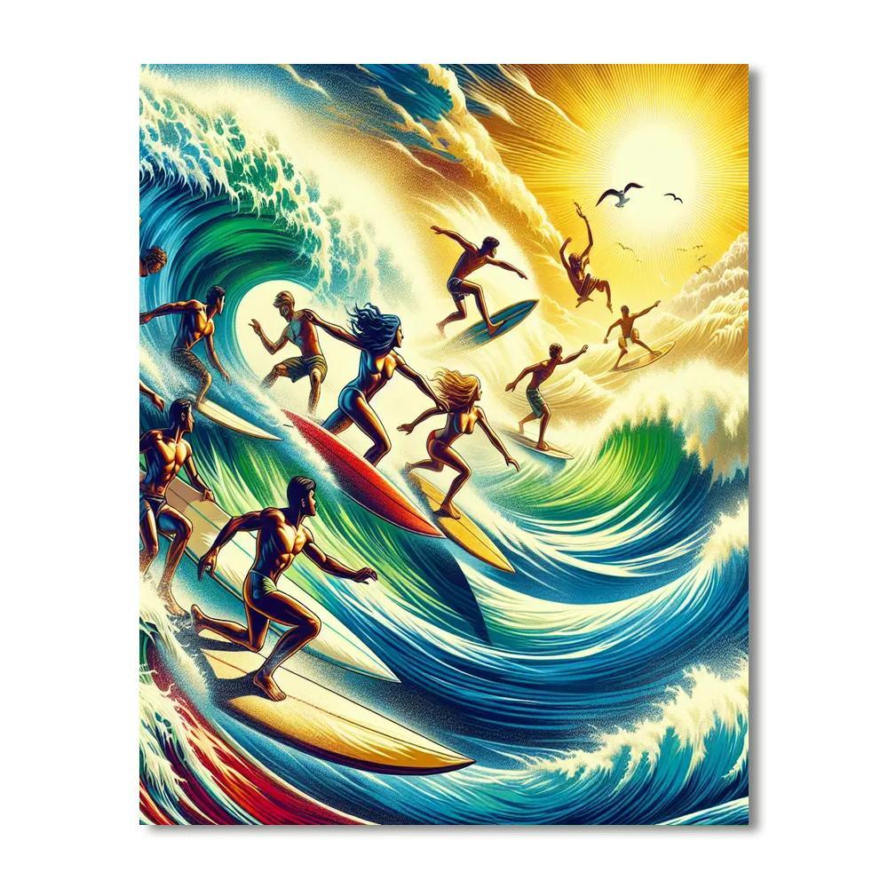 Breezy Ocean Surf Paint By Number