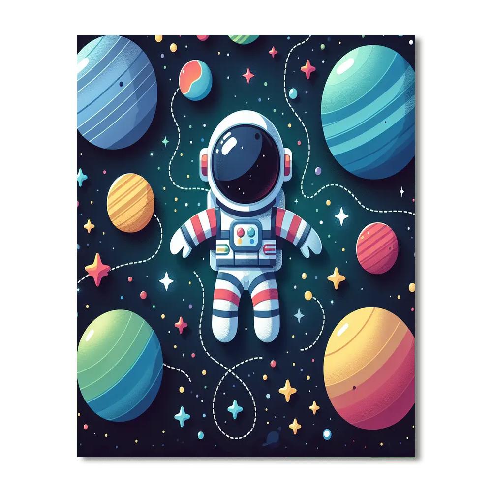 Outer Space Astronaut Numbered Painting Kits