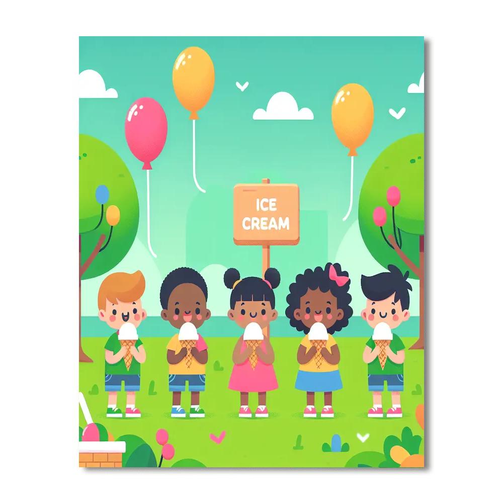 Jolly Ice Cream Fiesta Numbered Painting Kits