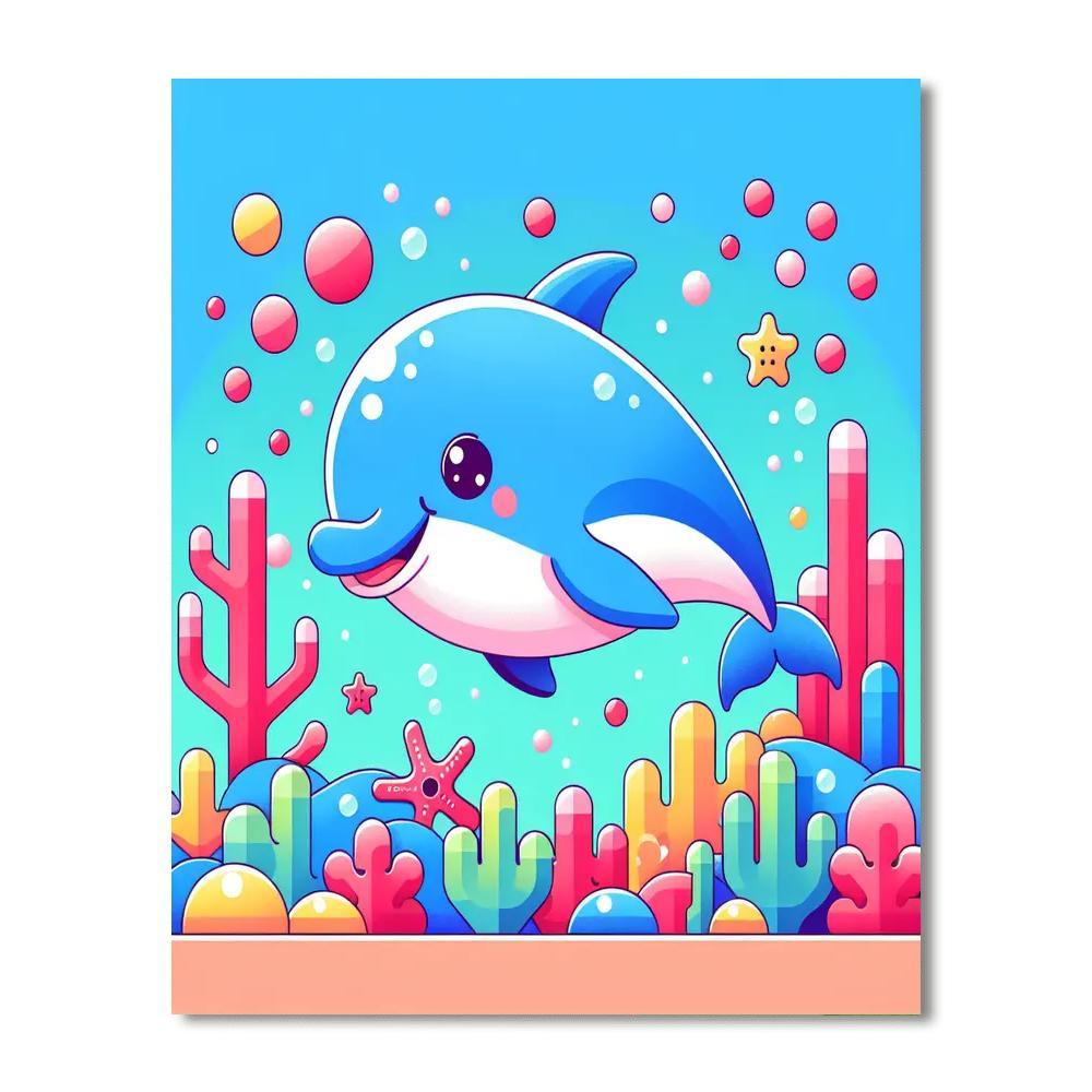 Whimsical Dolphin Paint By Numbers Art