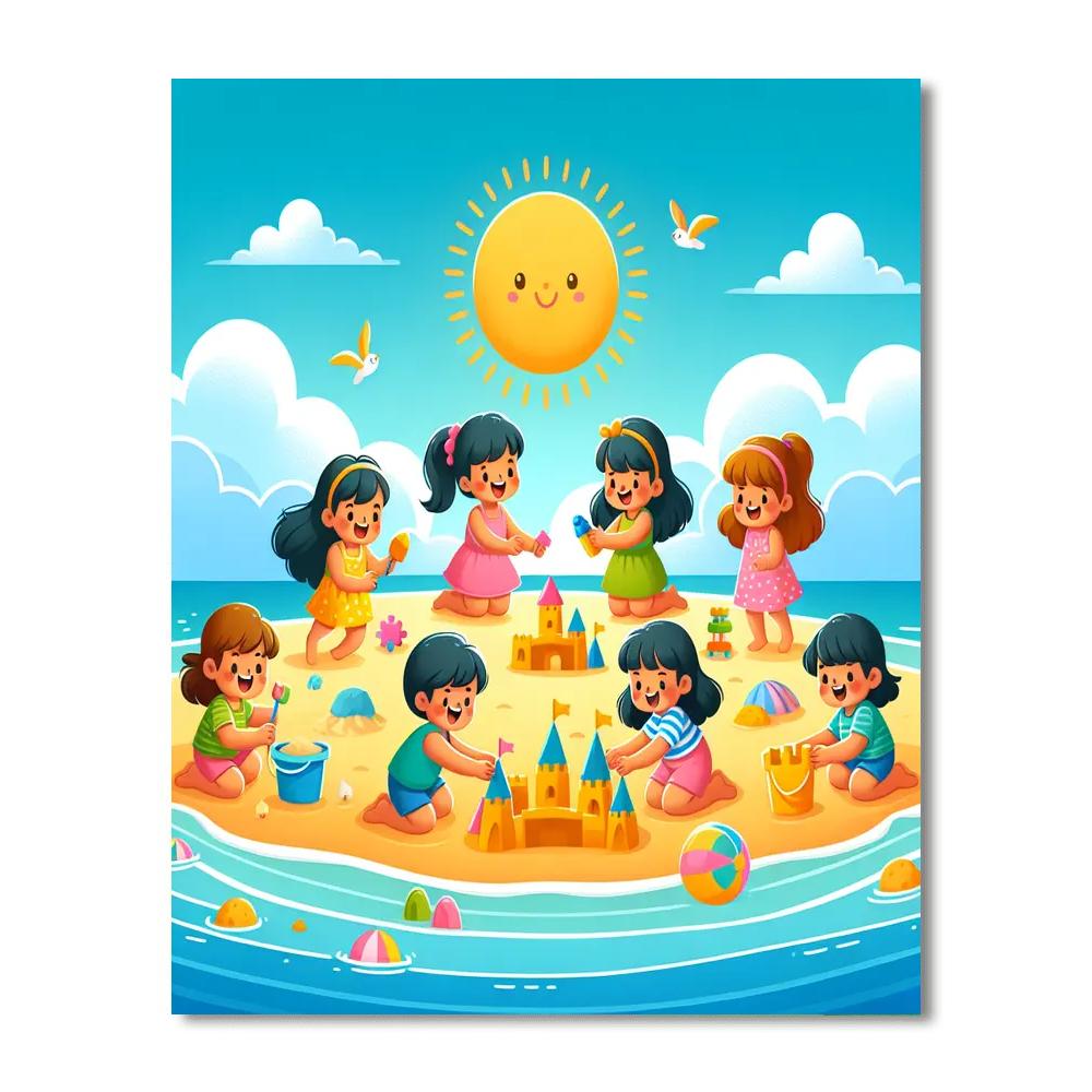 Sunny Day Beach Bash Paint By Numbers Art