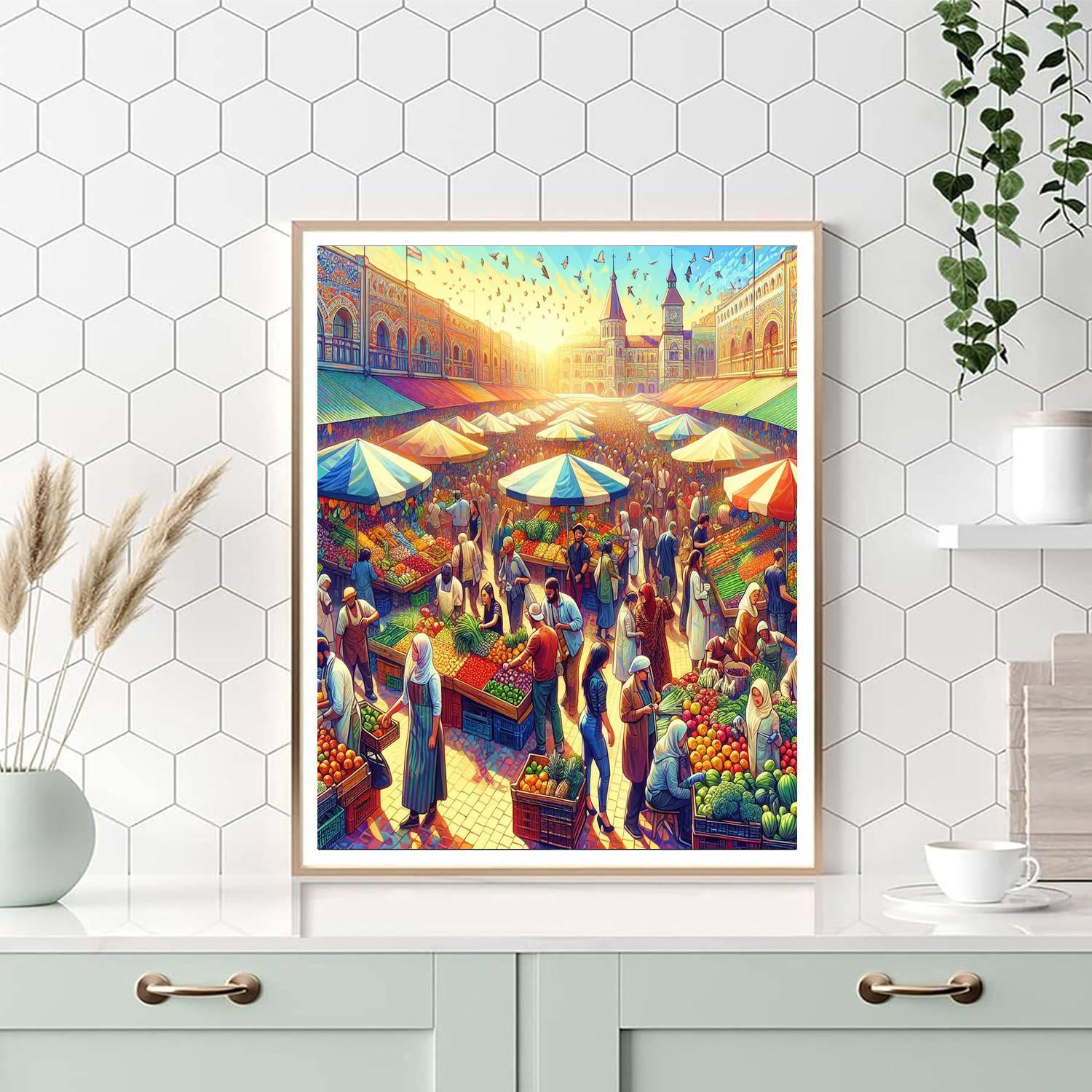 Morning Market Excursion Paint By Number