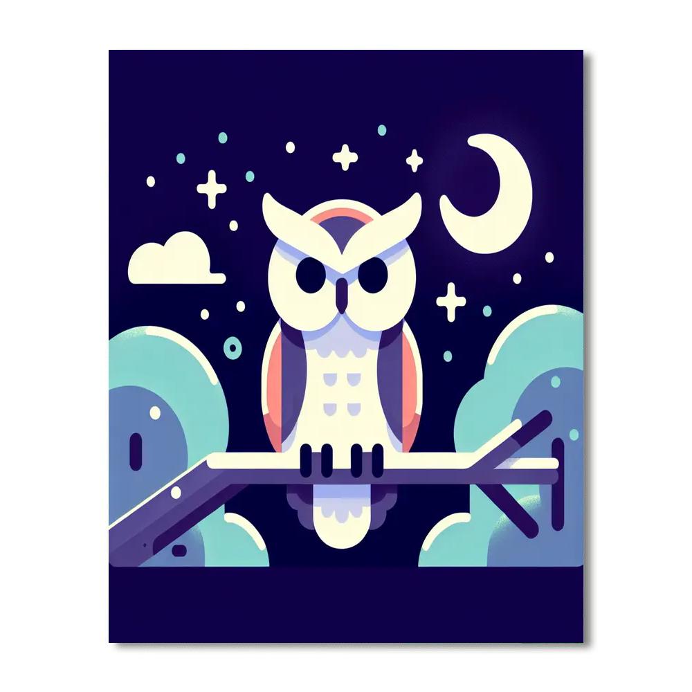 Wise Owl Night Watch Numbered Painting Kits