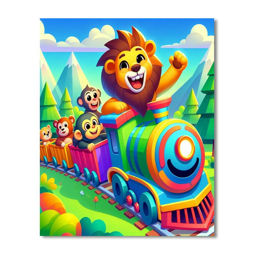 Joyful Adventure Train Painting By Numbers Kit