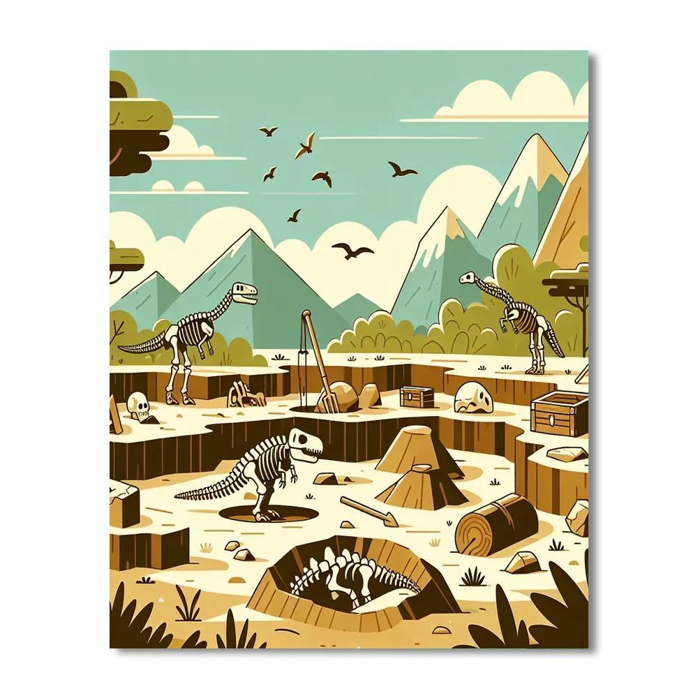 Dino Dig Paint By Number