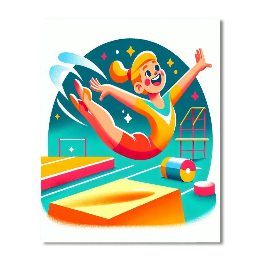Energetic Gymnast Numbered Painting Kits