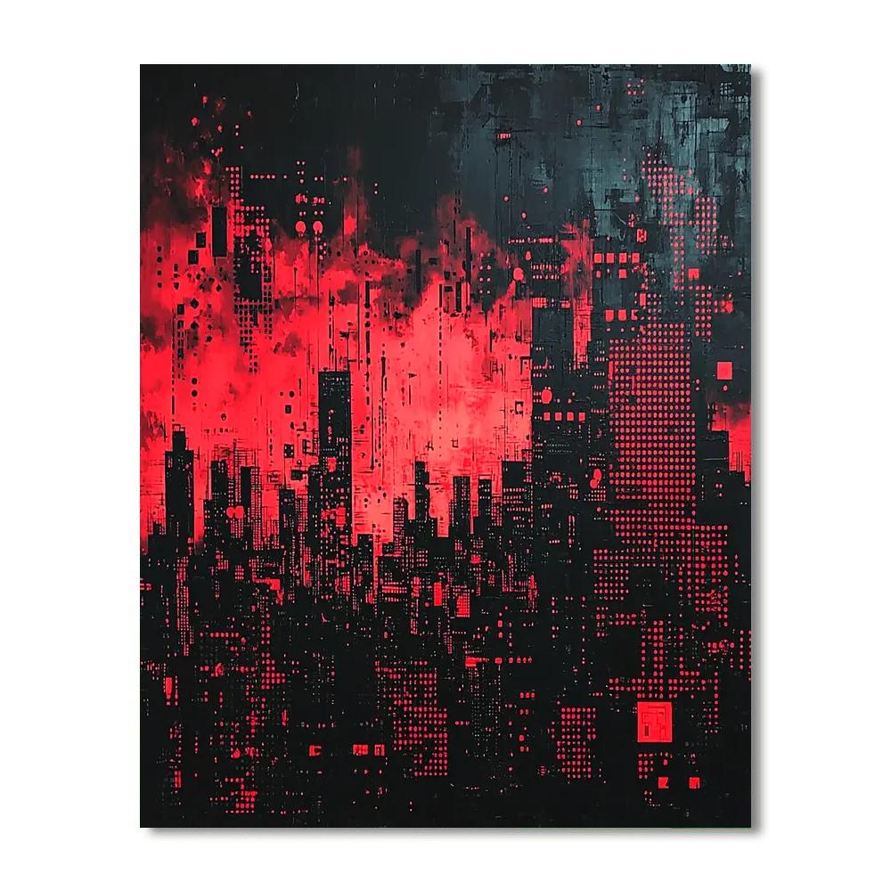 Banksy Inspired Digital Dystopia  Paint By Number