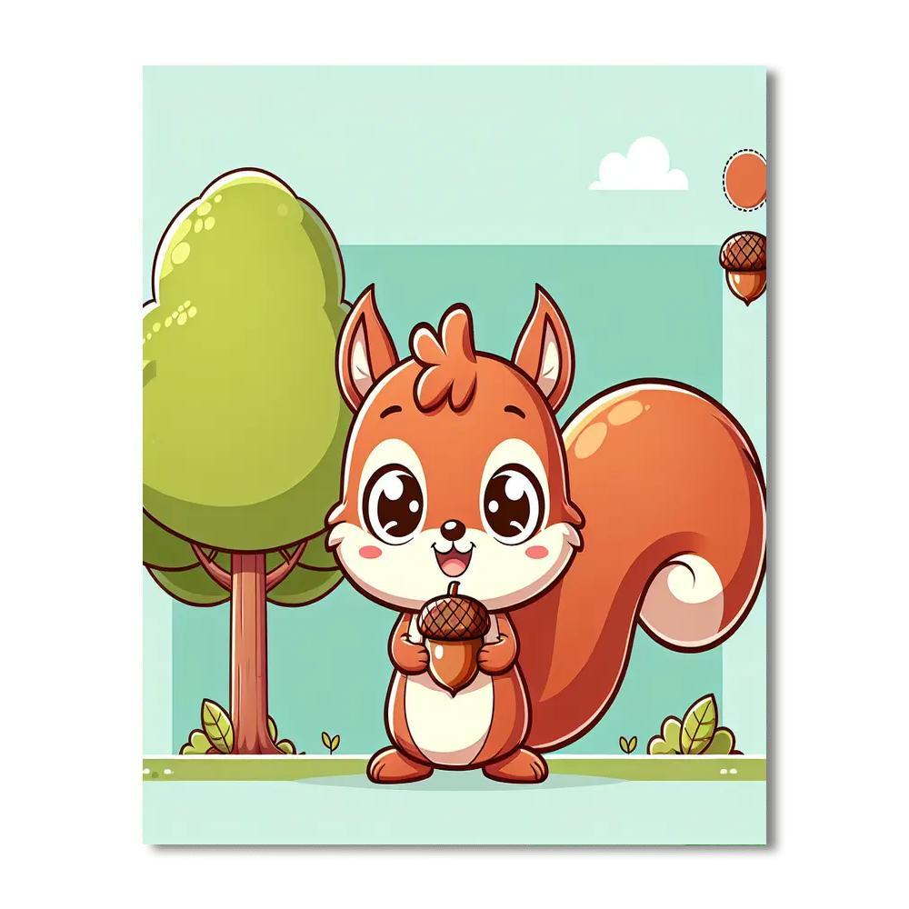 Curious Little Squirrel Paint By Number