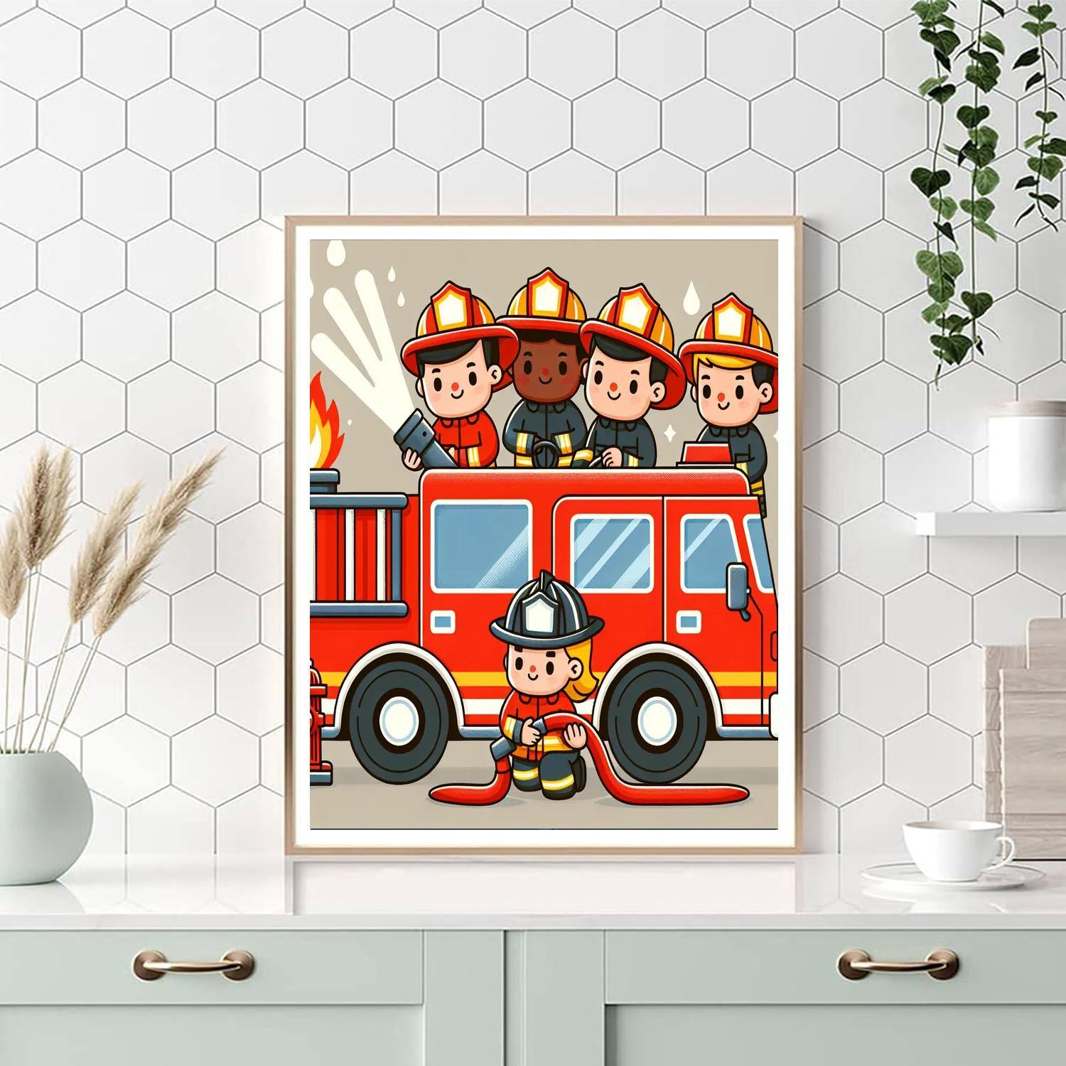 Brave Firefighter Heroes Paint By Numbers Kits