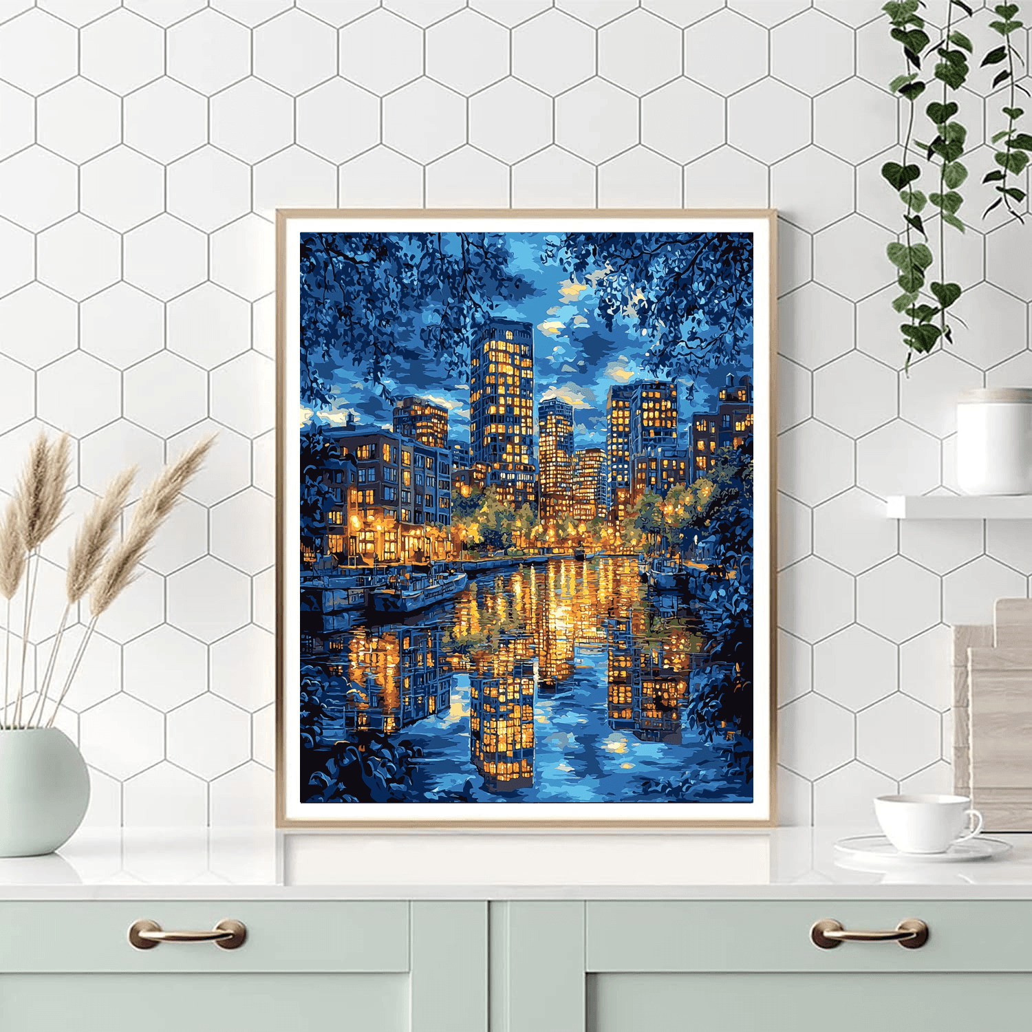 Edward Hopper Inspired Dreamy Cityscape  Paint By Numbers Art