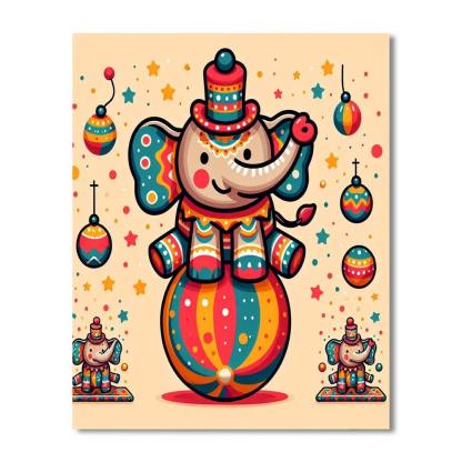 Charming Circus Elephant Paint By Number