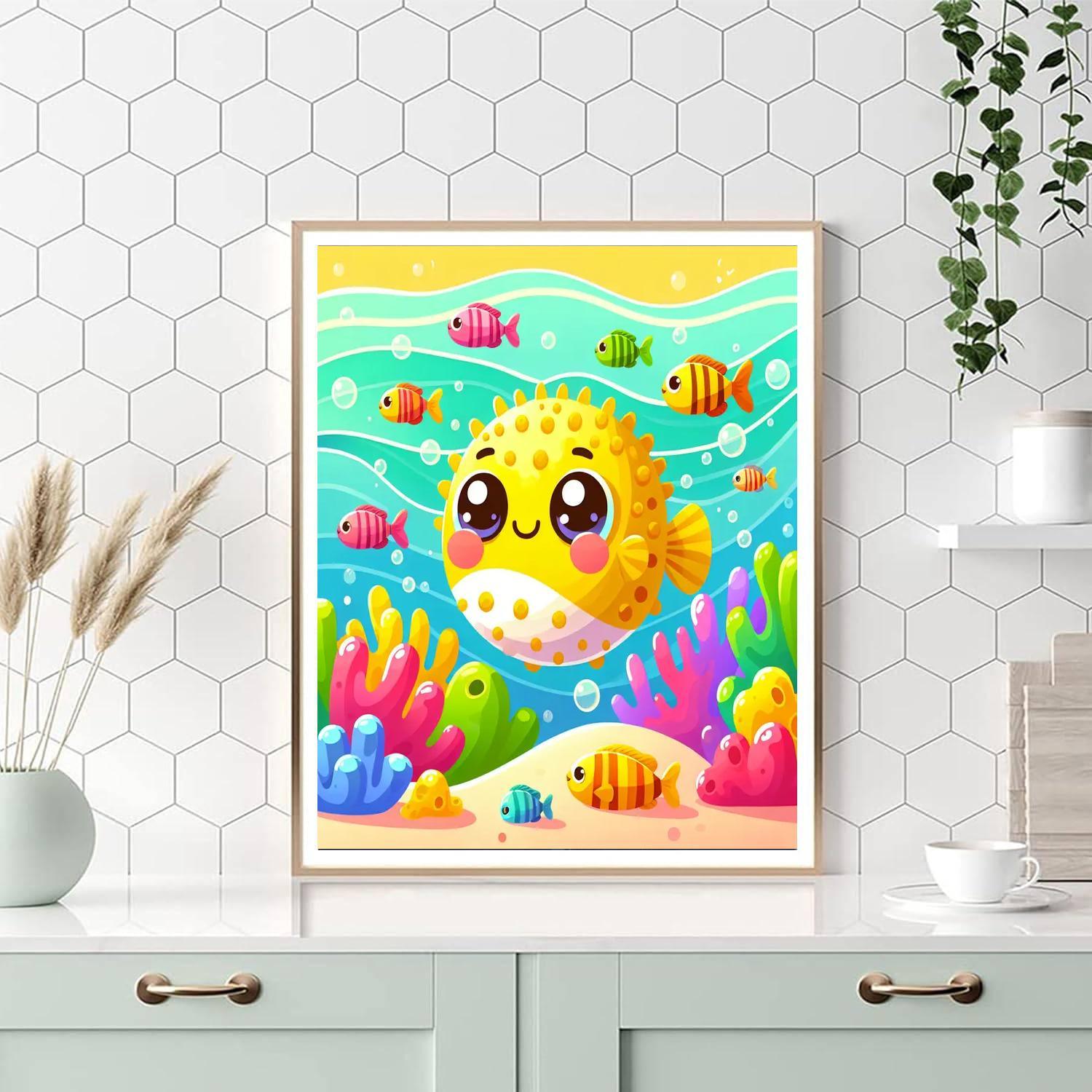 Whimsical Pufferfish Paint By Numbers Kits