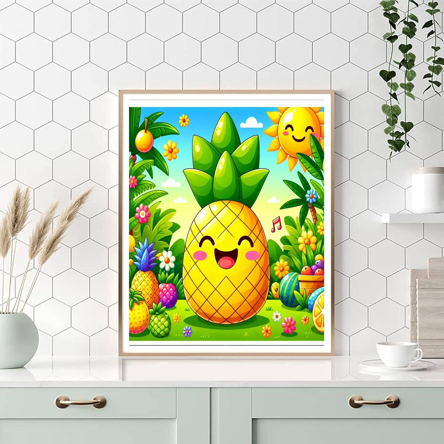 Joyful Singing Pineapple DIY Paint By Numbers