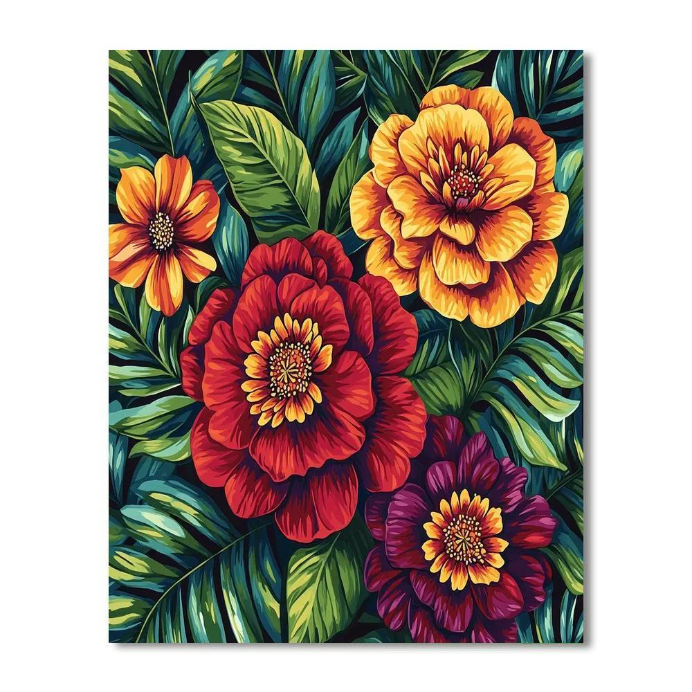 Frida Kahlo Inspired Resilience Through Bloom  Paint By Color