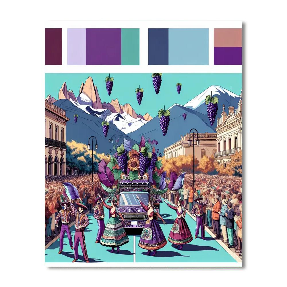 Fiesta Nacional De La Vendimia - Mendoza, Argentina Numbered Painting Kits