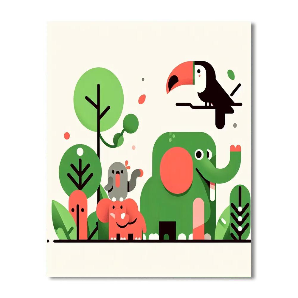Joyful Jungle Jaunt Paint By Numbers Art