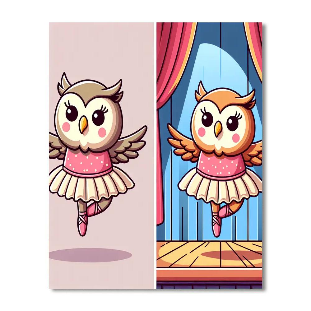 Ballet Ballerina Owl Number Painting