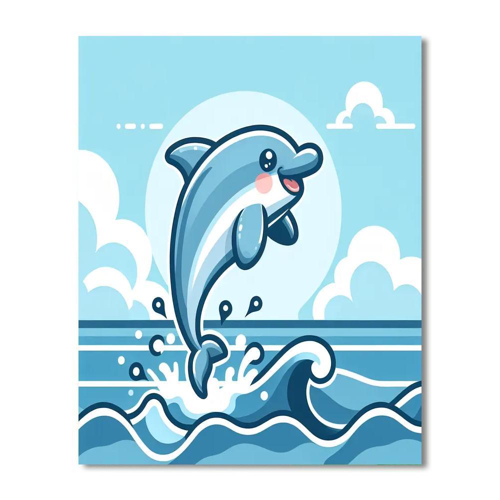 Playful Dolphin Delight Numbered Painting Kits