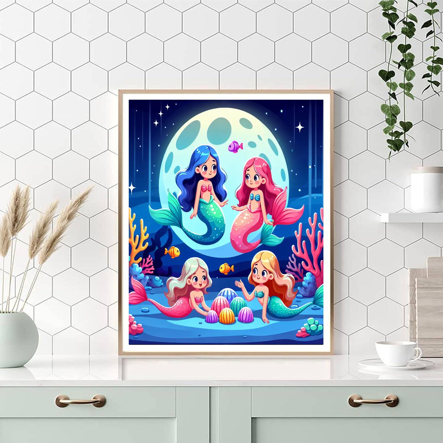 Moonlit Mermaid Melody Numbered Painting Kits