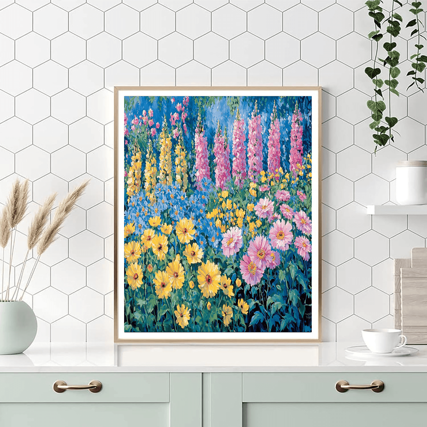 Claude Monet Inspired Vibrant Garden  Paint By Numbers Art