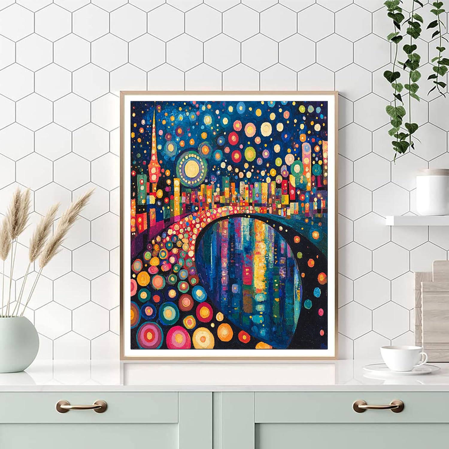 Sonia Delaunay Inspired Starlit Carnival  Number Painting