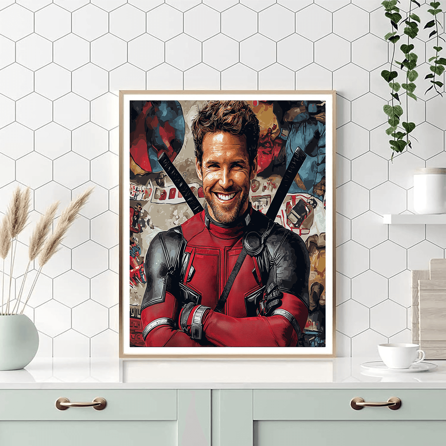 Ryan Reynolds: The Charming Anti-hero In Deadpool's Suit Paint By Color