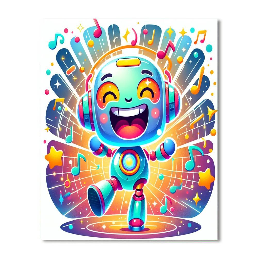 Silly Robot Dancer Paint By Number