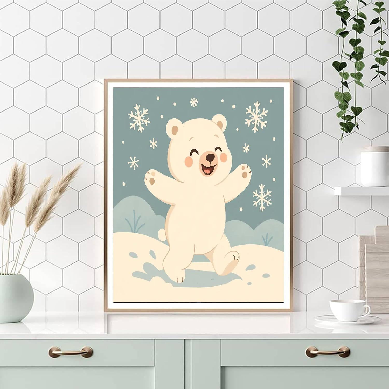 Gentle Polar Bear Numbered Painting Kits