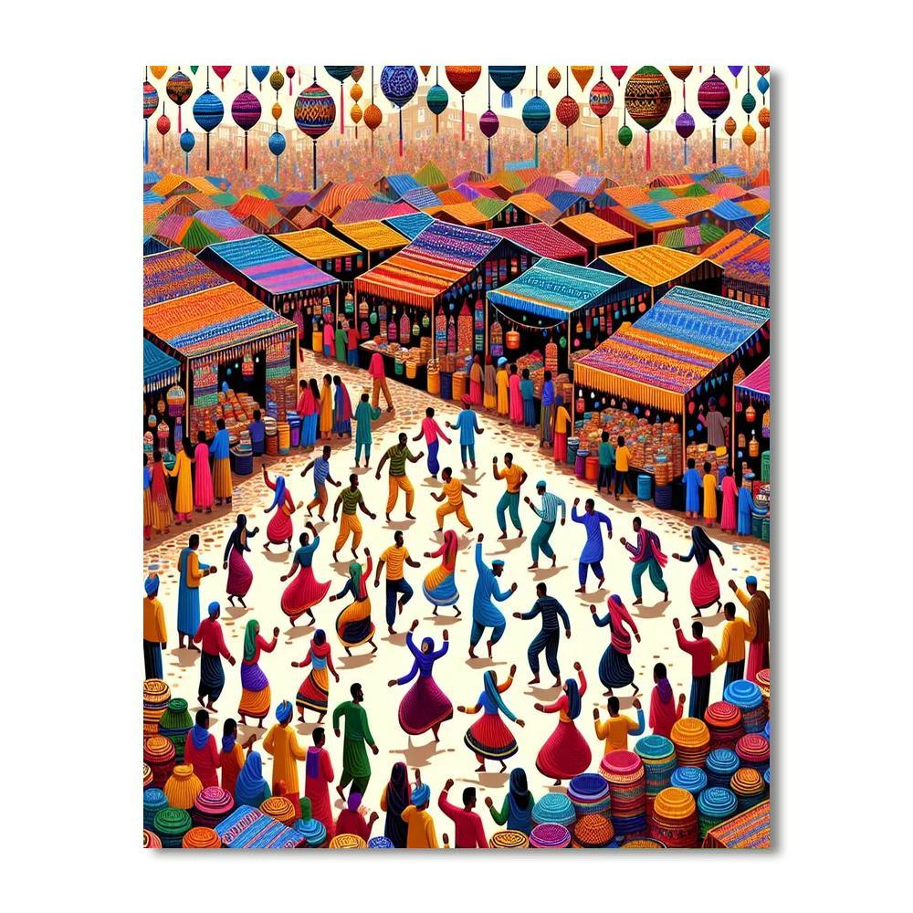 Vibrant Village Festival Paint By Numbers