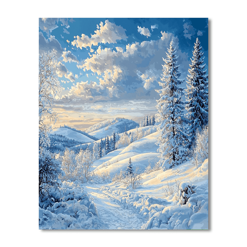 Caspar David Friedrich Inspired Winter Serenity  Painting By Numbers Kit