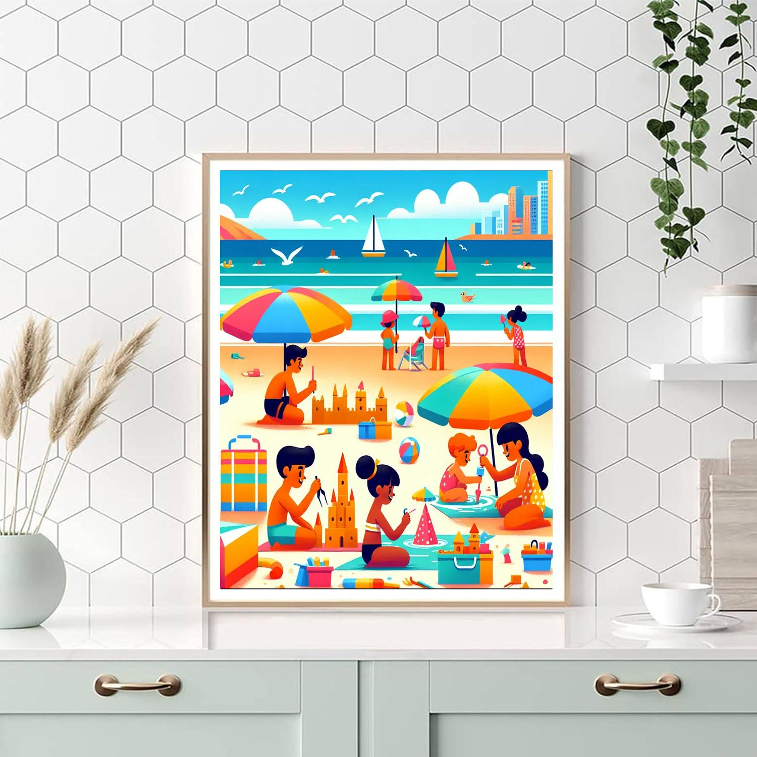 Sunny Seascape Number Painting