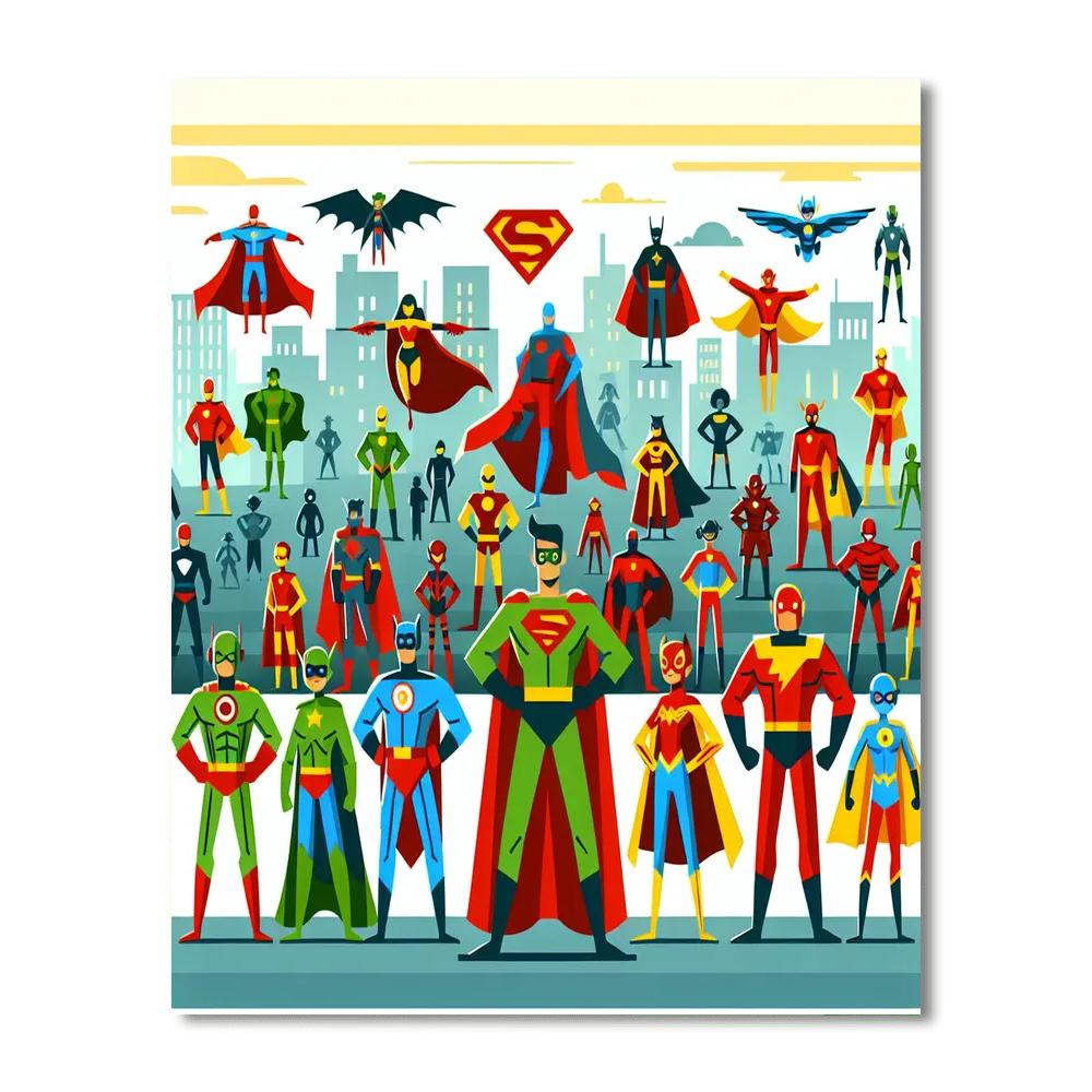 Superhero Adventure Camp Paint By Numbers Art
