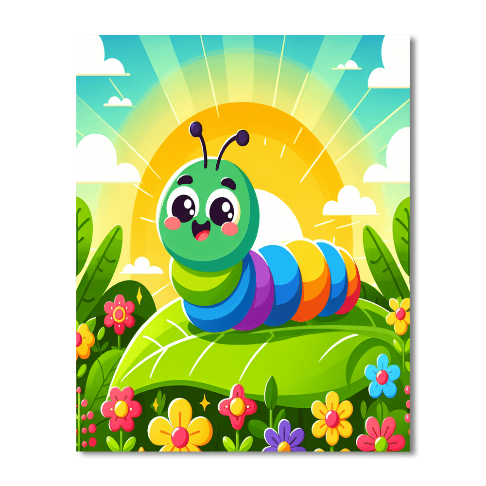 Smiling Caterpillar Paint By Numbers Art