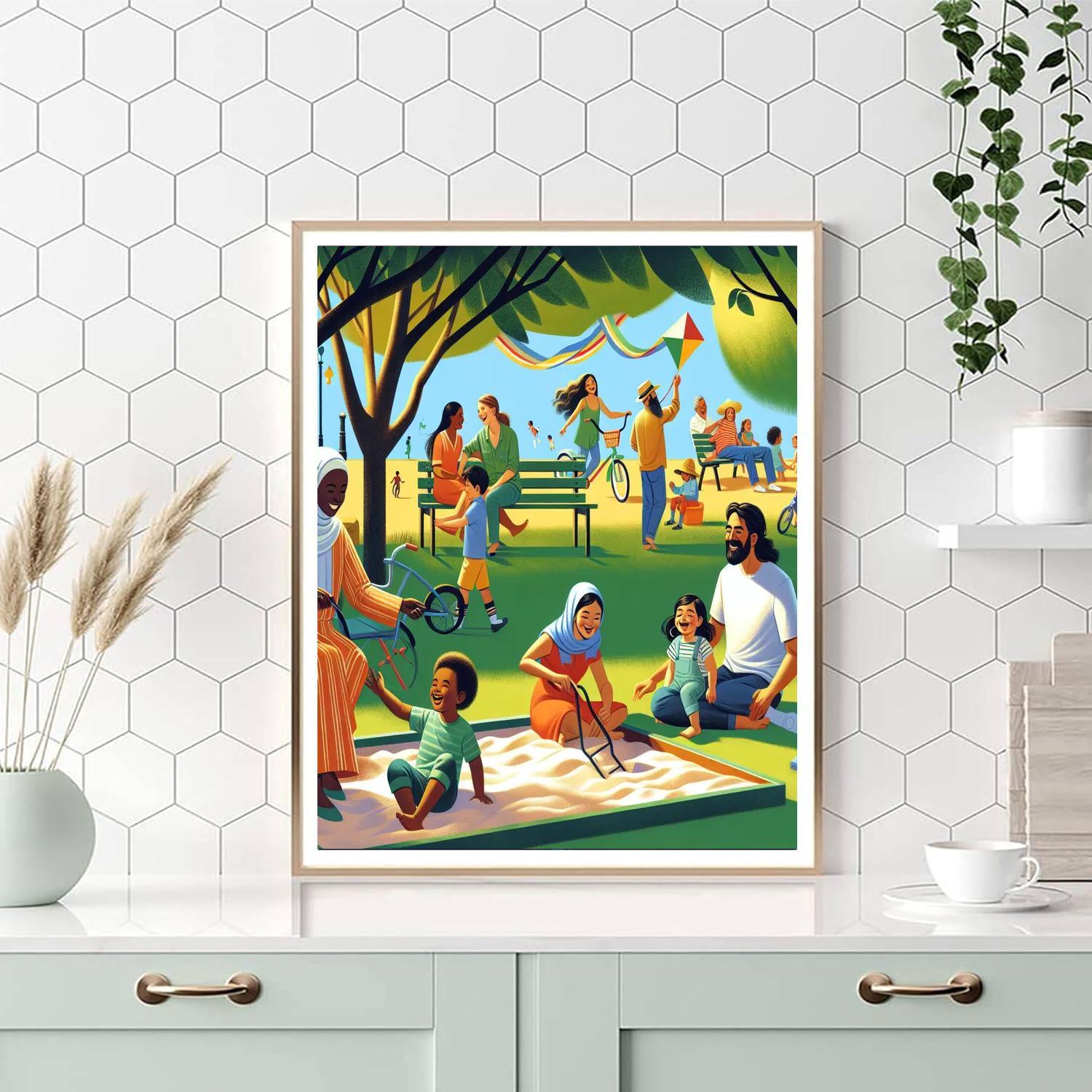 Playful Park Afternoon Painting Number Kit