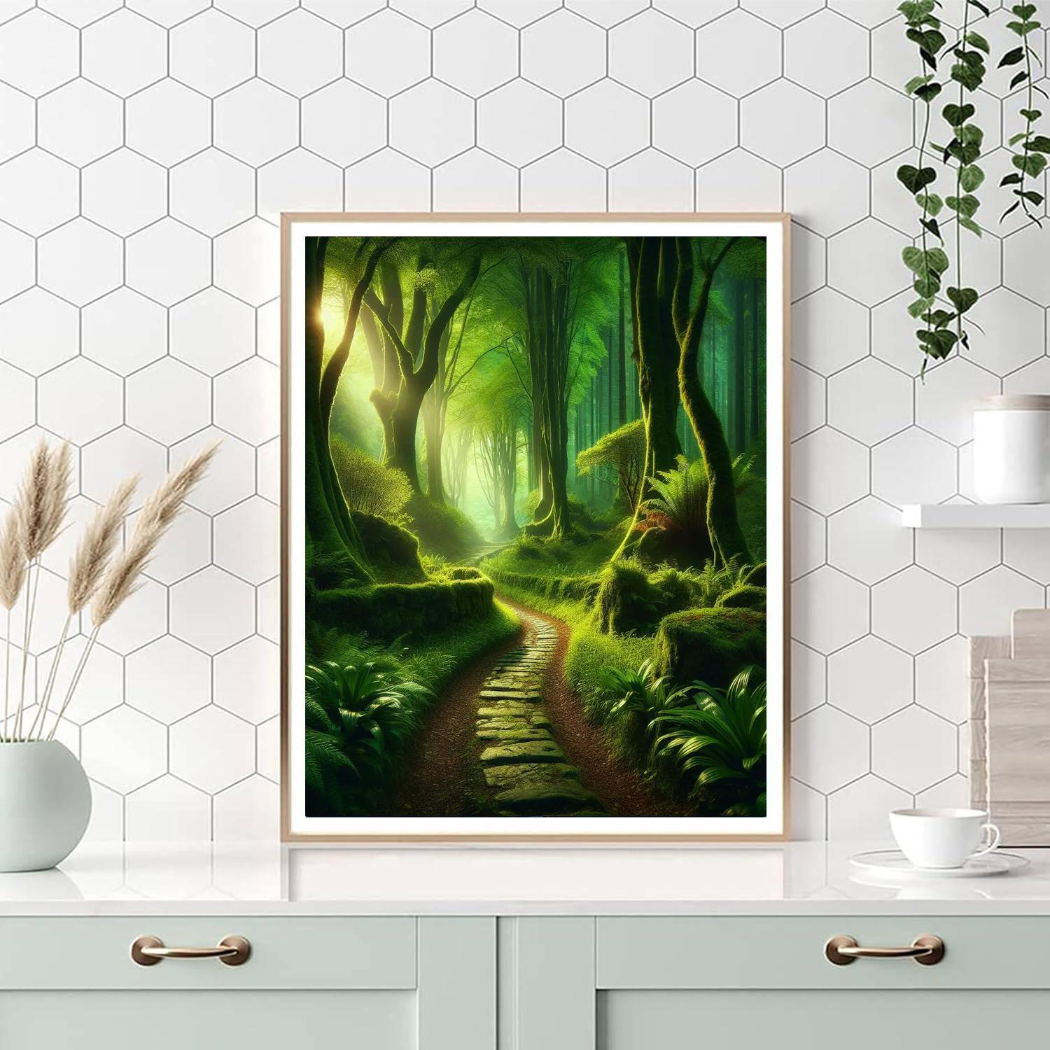 Secluded Forest Pathway Numbered Painting Kits