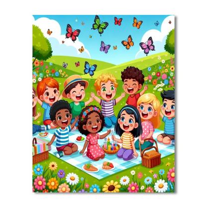 Magic Meadow Picnic Number Painting
