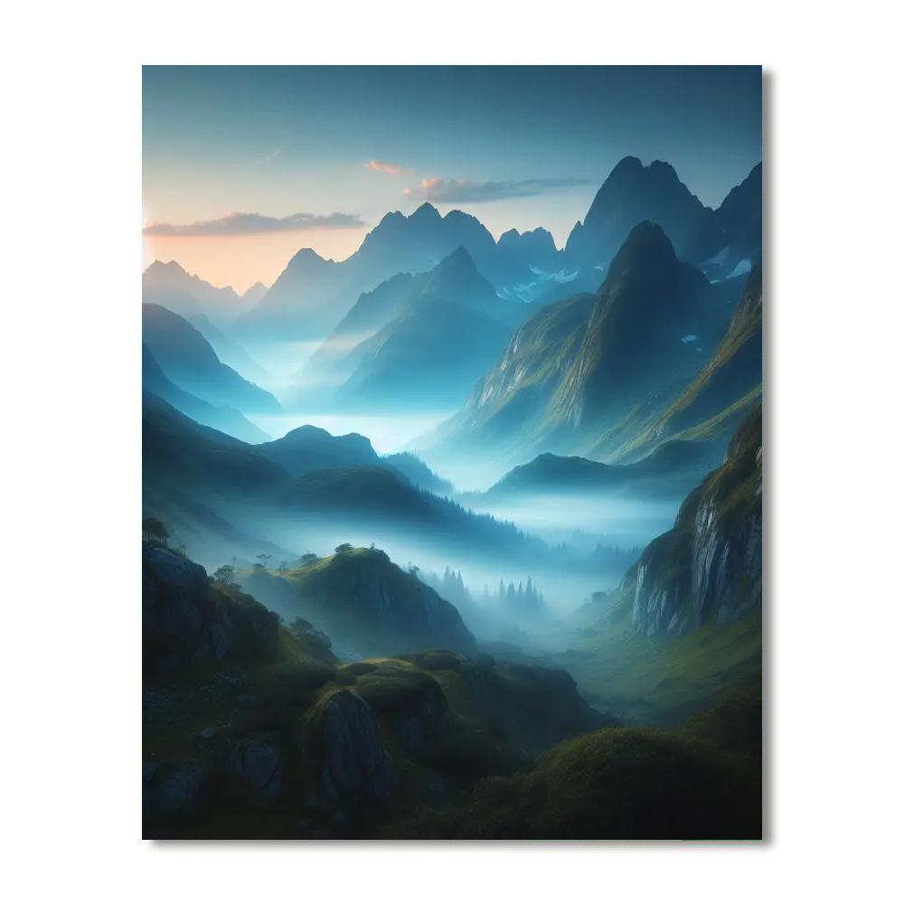 Misty Mountain Dawn Numbered Painting Kits