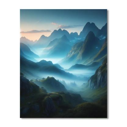 Misty Mountain Dawn Numbered Painting Kits
