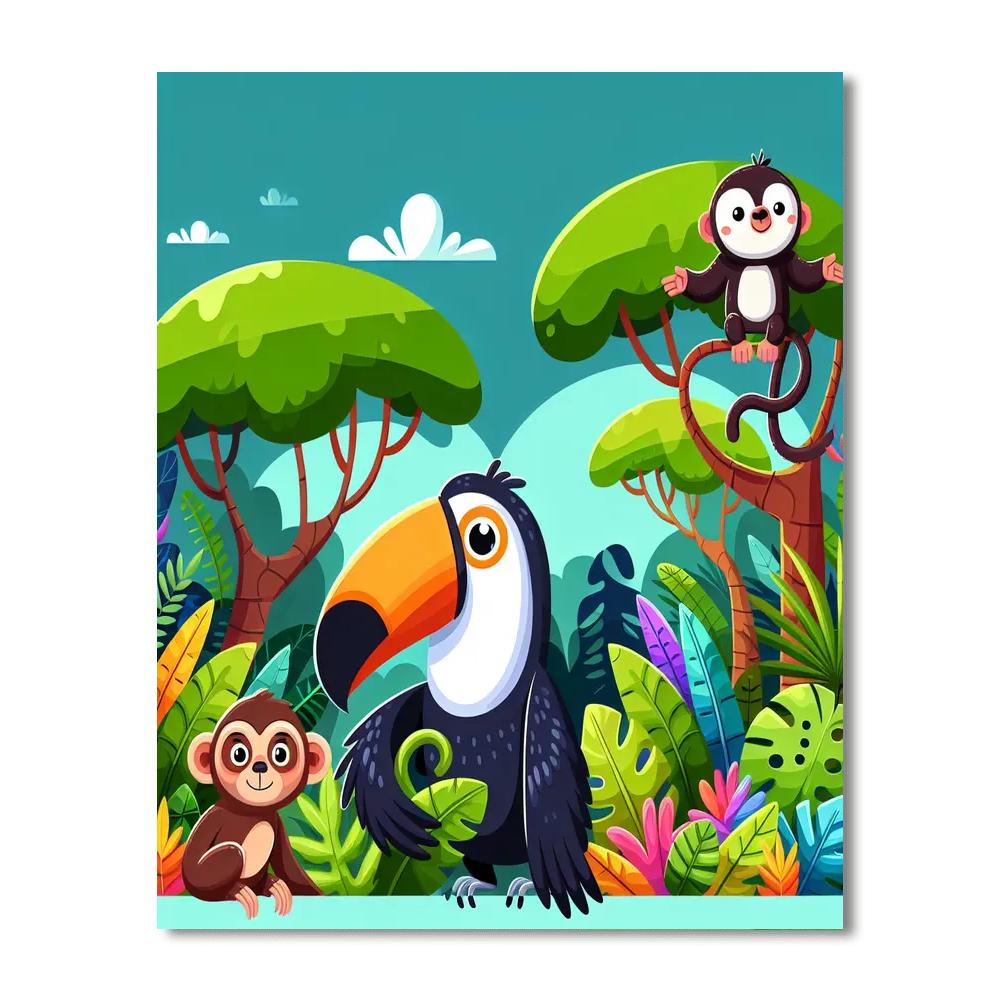 Creative Jungle Painting Number Kit