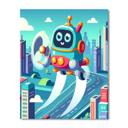 Robot Adventures Numbered Painting Kits