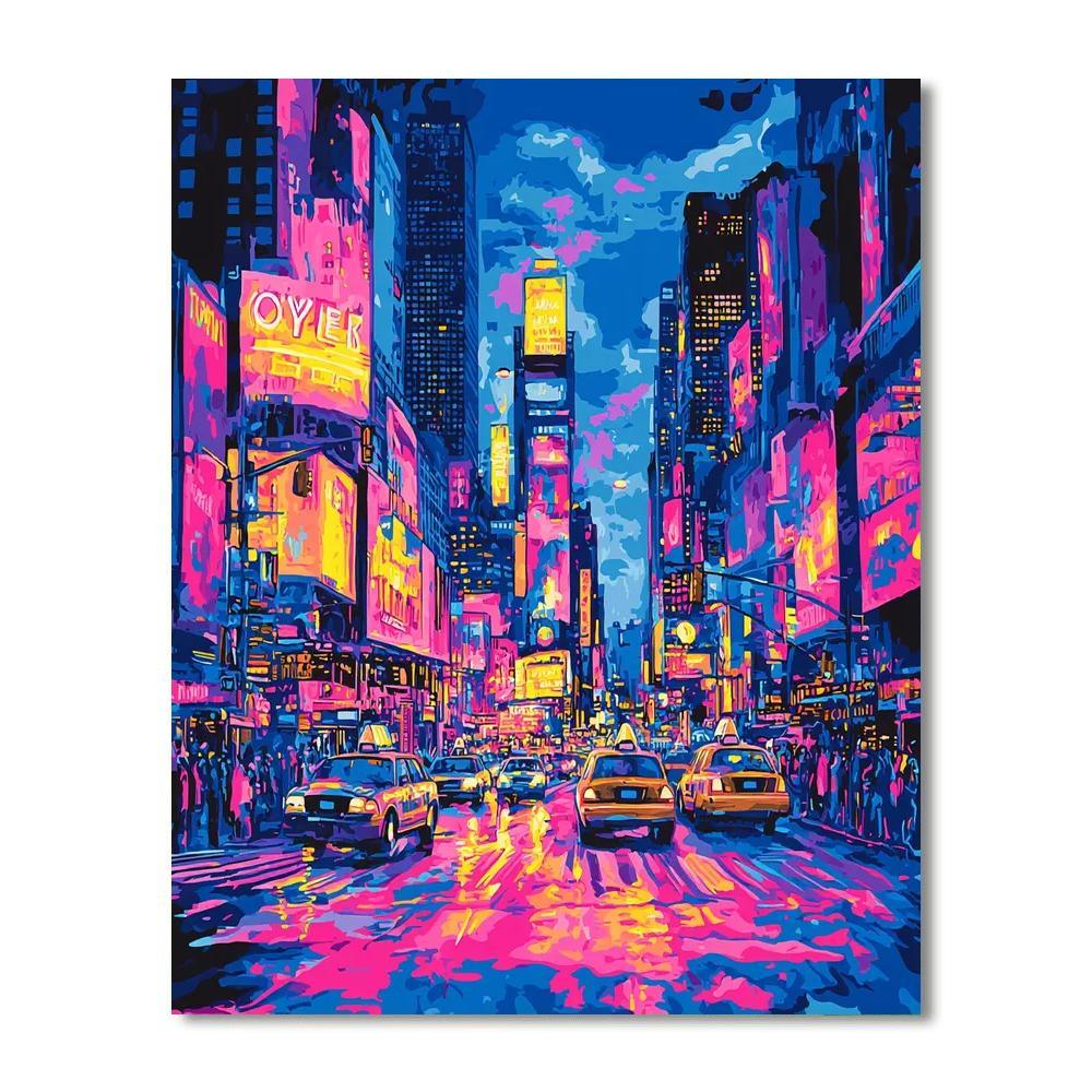 Roy Lichtenstein Inspired Neon Dreams Of Metropolis  Painting By Numbers Kit
