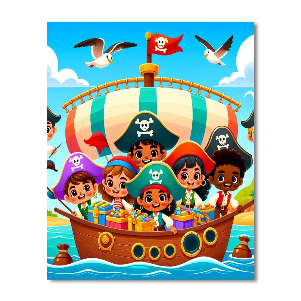 Cheerful Pirate Adventure Numbered Painting Kits