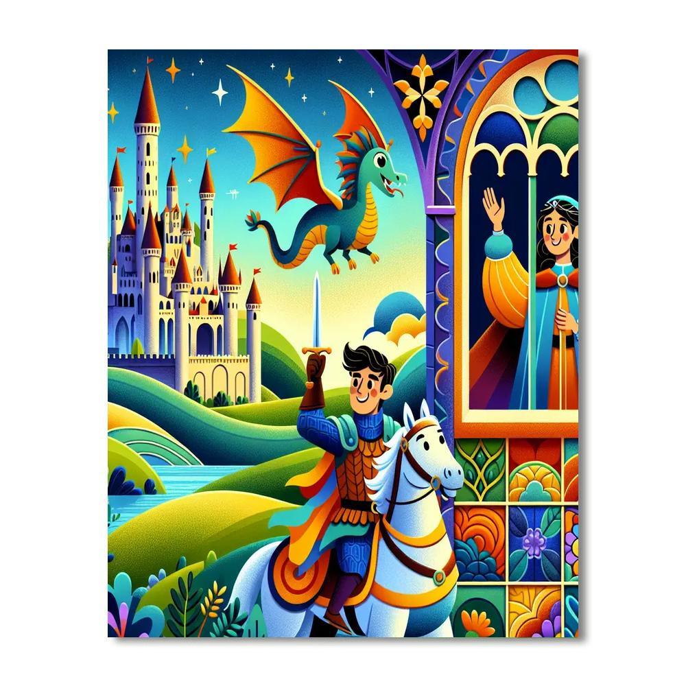 Fantasy Adventures With Knights And Dragons Painting By Numbers Kit