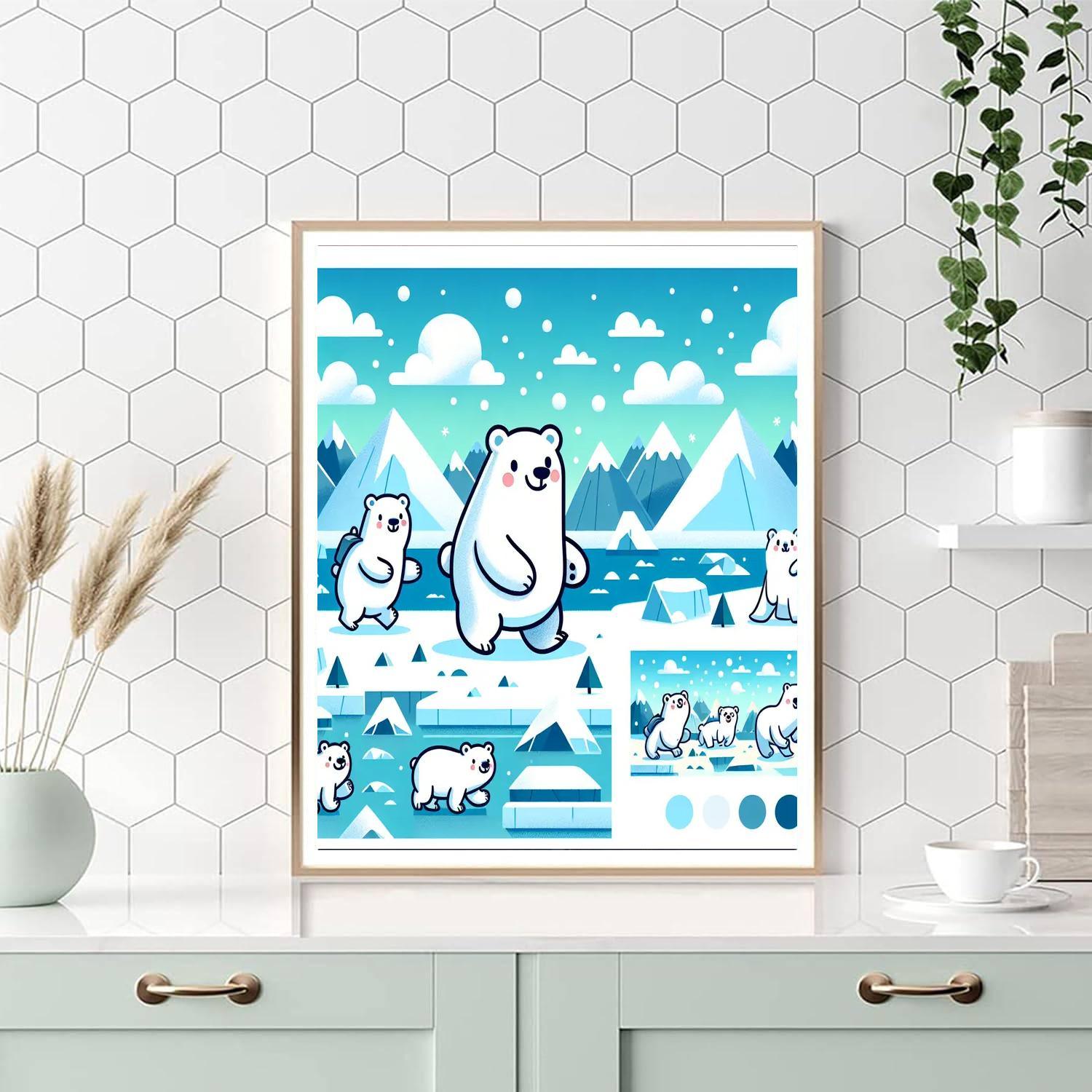 Polar Bear Arctic Adventure Numbered Painting Kits