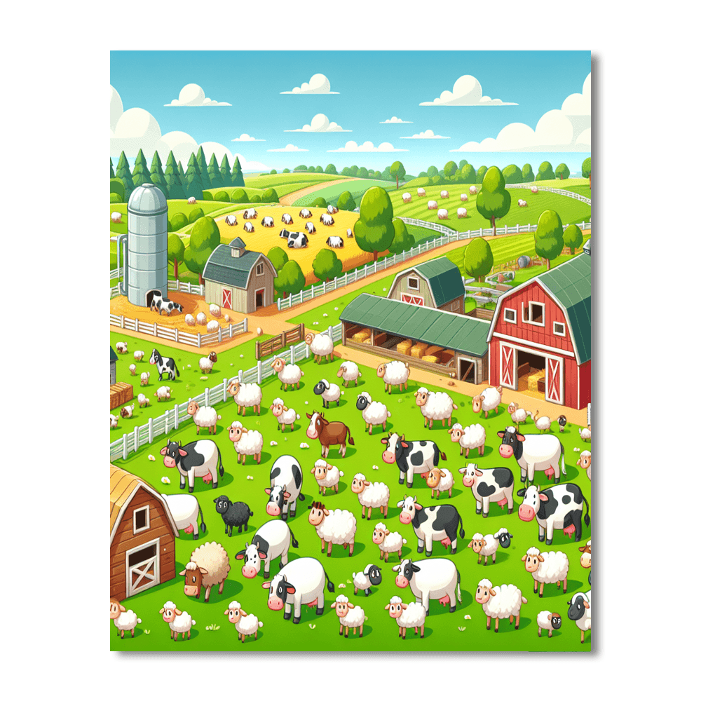 Friendly Farmstead Frolic Paint By Numbers Kits
