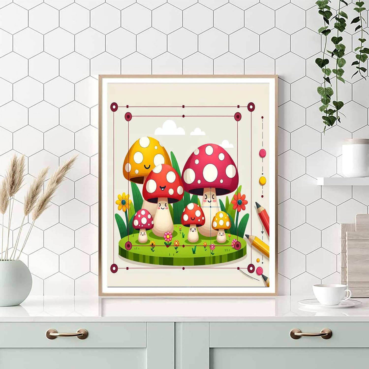 Whimsical Mushroom Painting By Numbers Kit