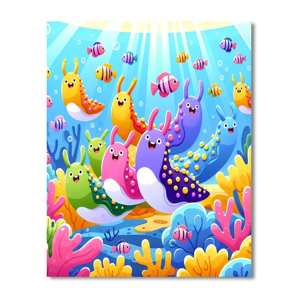 Silly Sea Slug Race Paint By Number