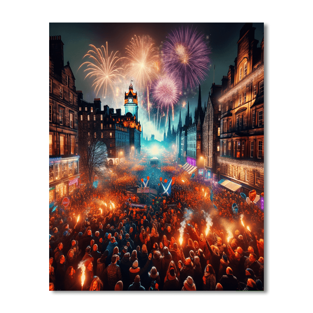 Hogmanay New Year's Celebration - Edinburgh, Scotland DIY Paint By Numbers